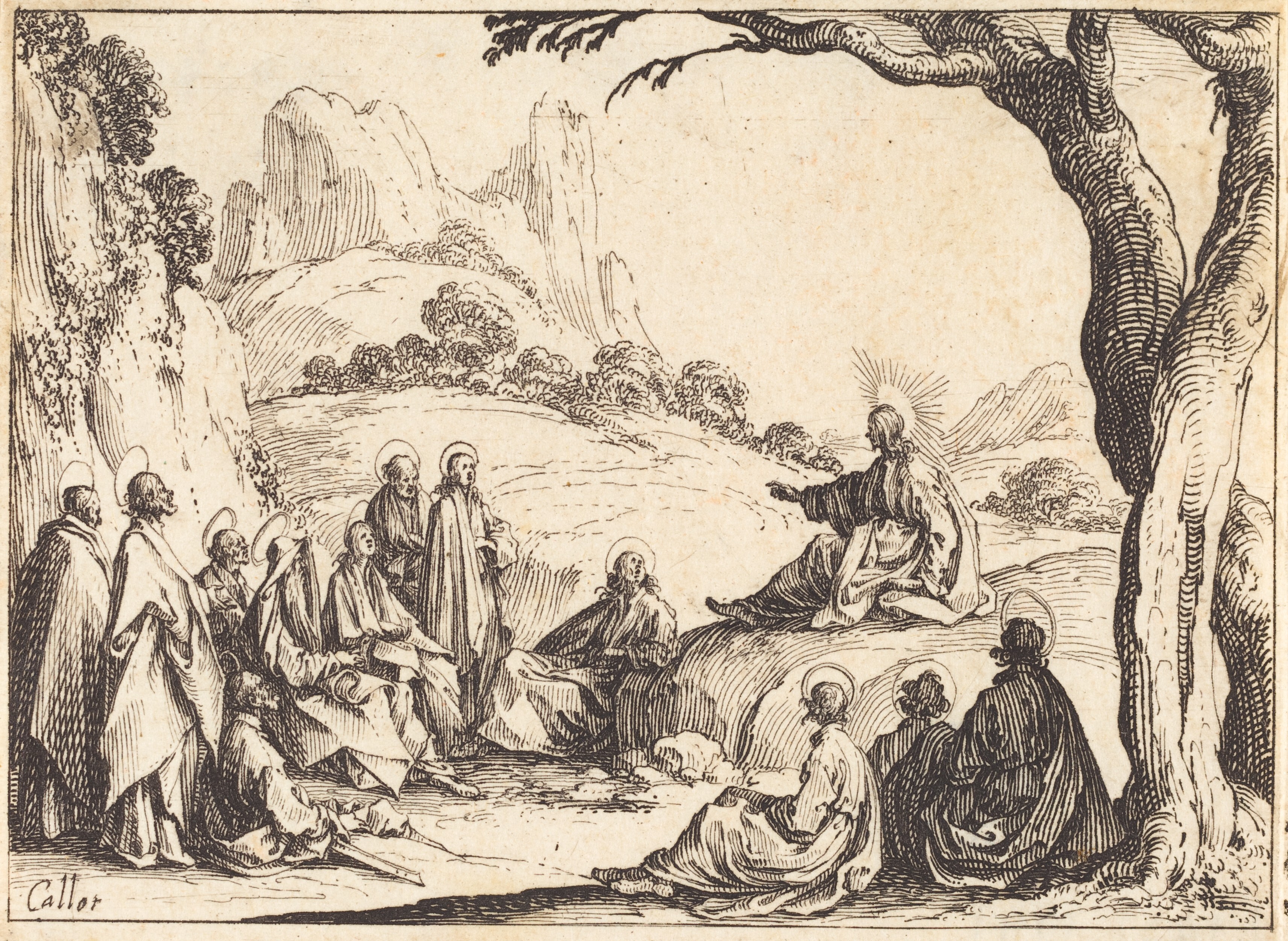 Sermon on the Mount, 1635, Jacques Callot. Public Domain